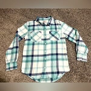 So brand girls flannel button up long sleeve sz M 8